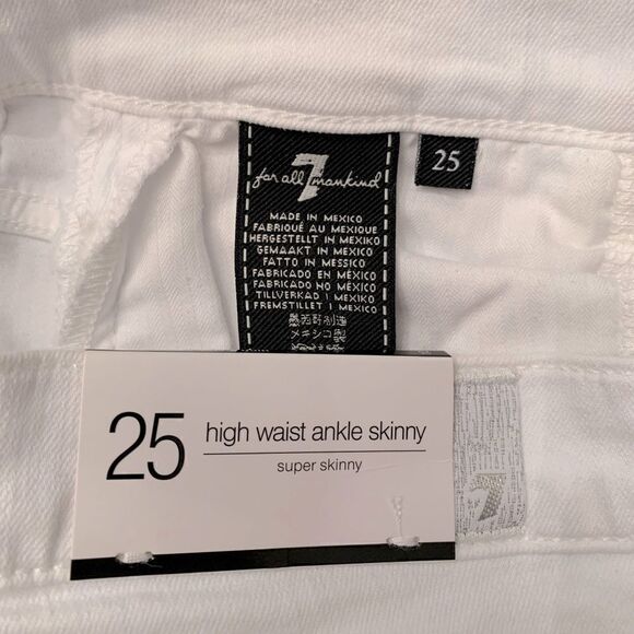 Seven for all mankind fringe high waist ankle skinny jeans size 25, NWT - Picture 6 of 14